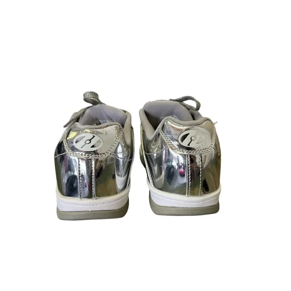 Heelys Silver Kids Premium 1 Lo Lace-up Padded Skate Roller Shoes Size Youth 5